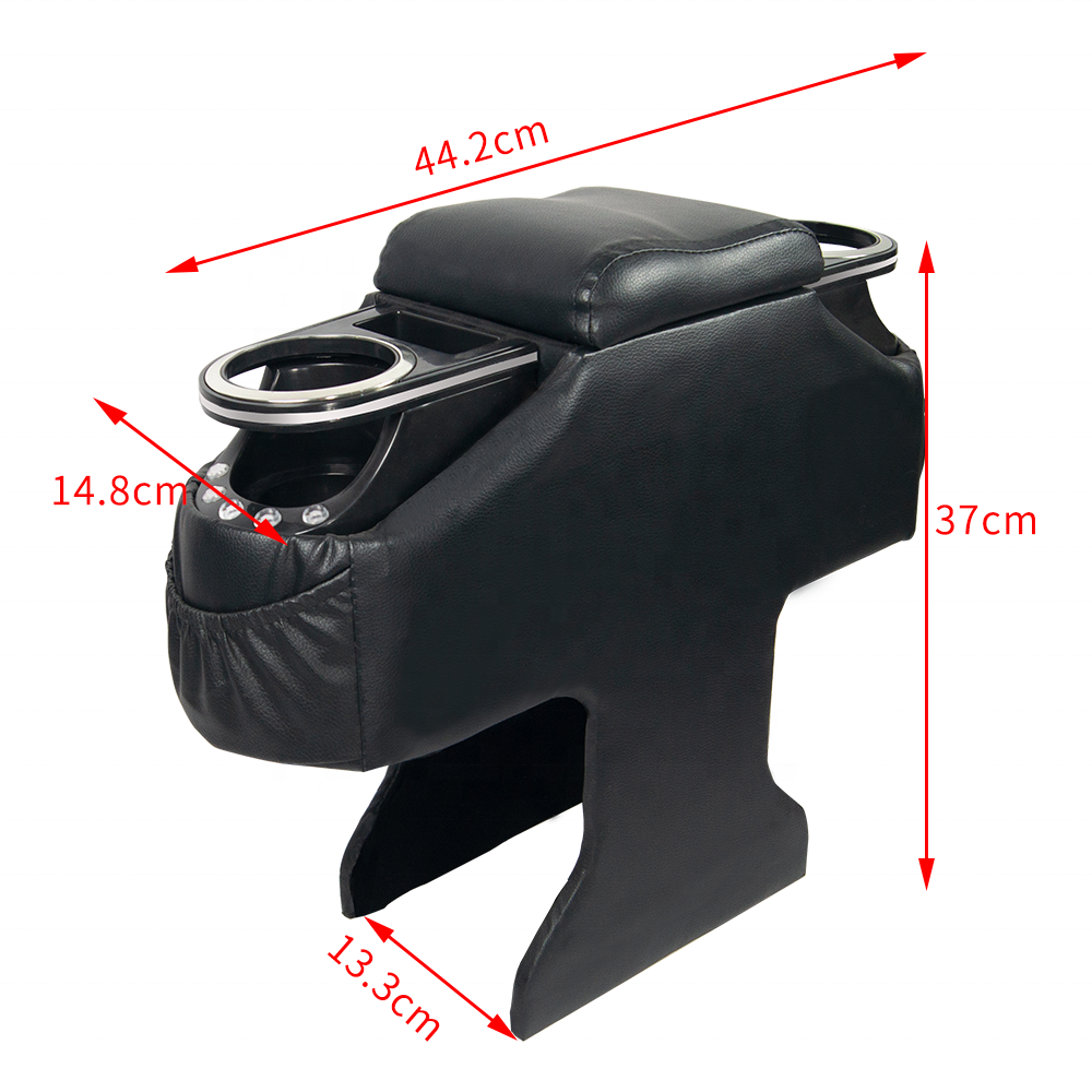 CARFU Hot Sale Wood Factory Wholesale Car Accessories Car Multi Armrest Console Box With Drink Holder