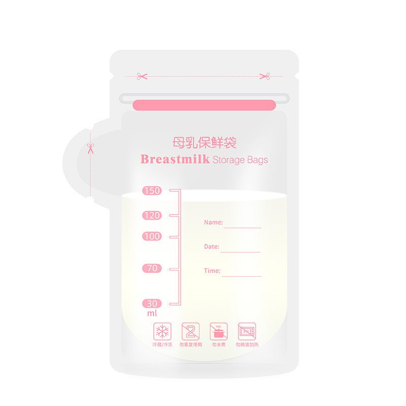Food Grade PET Disposable Breast Milk Storage Bag Fresh-keeping Sealed Milk Storage Bag 30pcs/box 100ml-250ml BPA Free