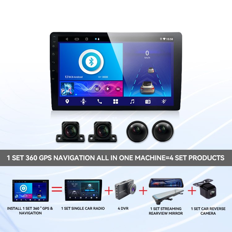 Wemaer 4+64G DSP Carplay 9 Inch Universal Navigation Android Player 360 Bird View System 4 Camera Parking Monitoring System