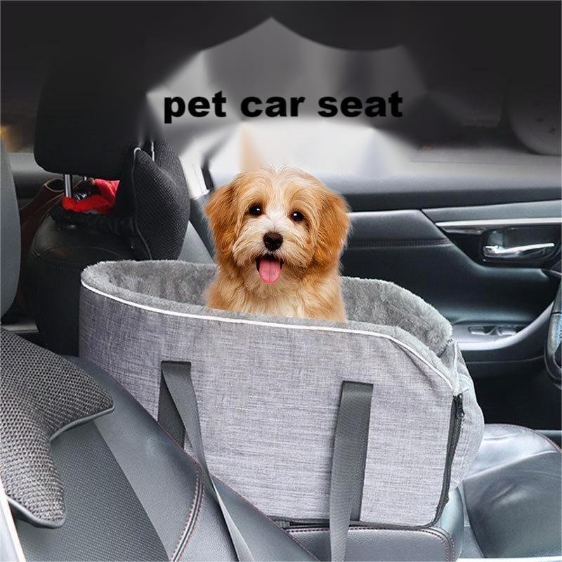 Small Pet Car Central Control on the Armrest Detachable Pet Cat Dog Car Seat With Safety Belt