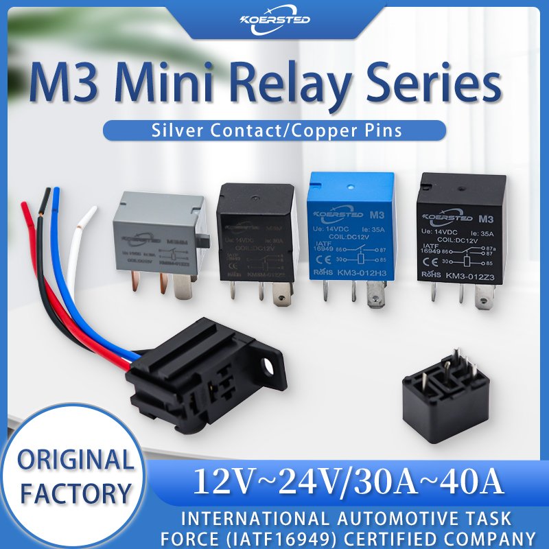 KKA-M3MM 20A Super Mini Auto Relay Micro Car Relay Substitute 90987-02027 156700-2870 New Condition 40A/30A Rated Car Motorcycle