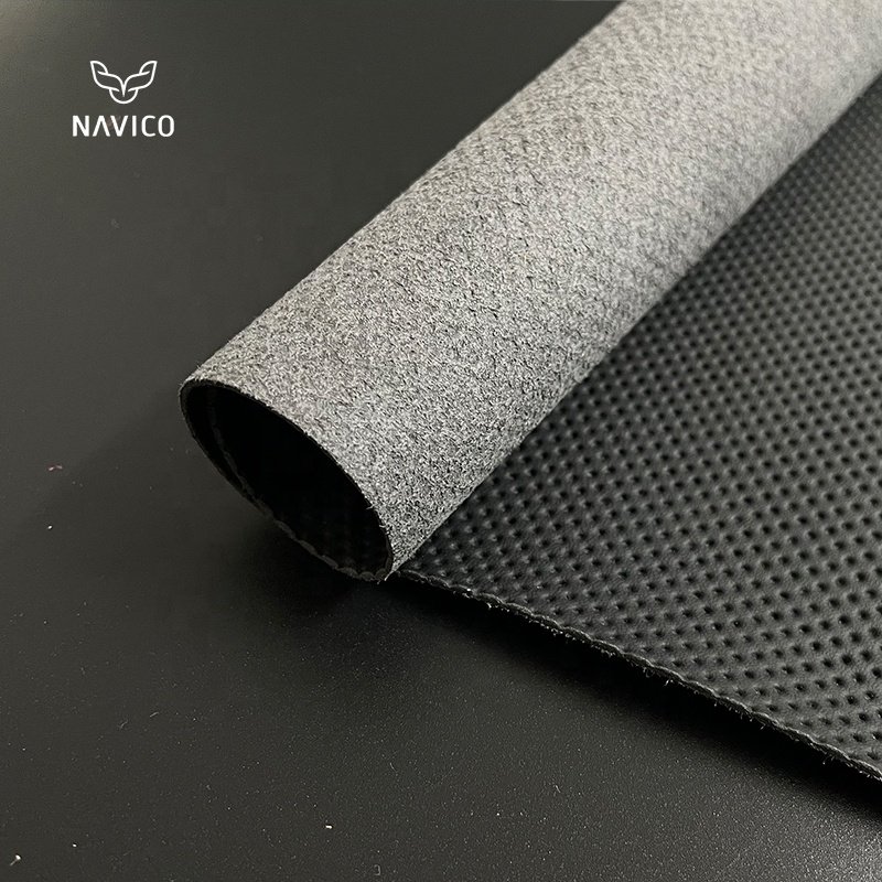 Black Perforated Car Leather Automotive Upholstery Seat Fabric in Stock Supplier