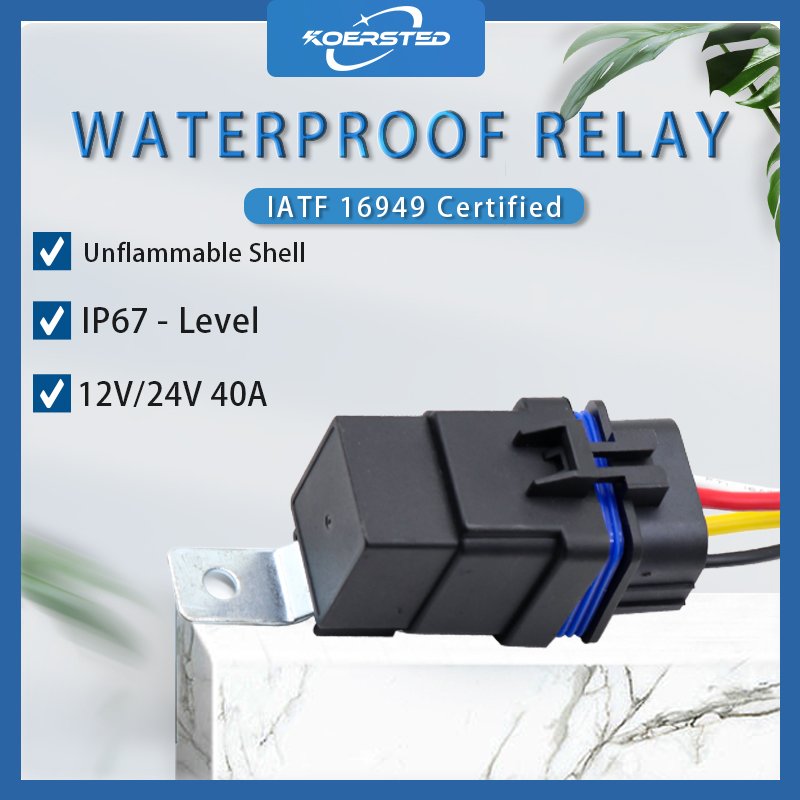 KKA-V4W Waterproof 12V/24V IP67 Car Relay Universal 40A Automotive Relay with 4pin/5pin & Socket Kit New Condition