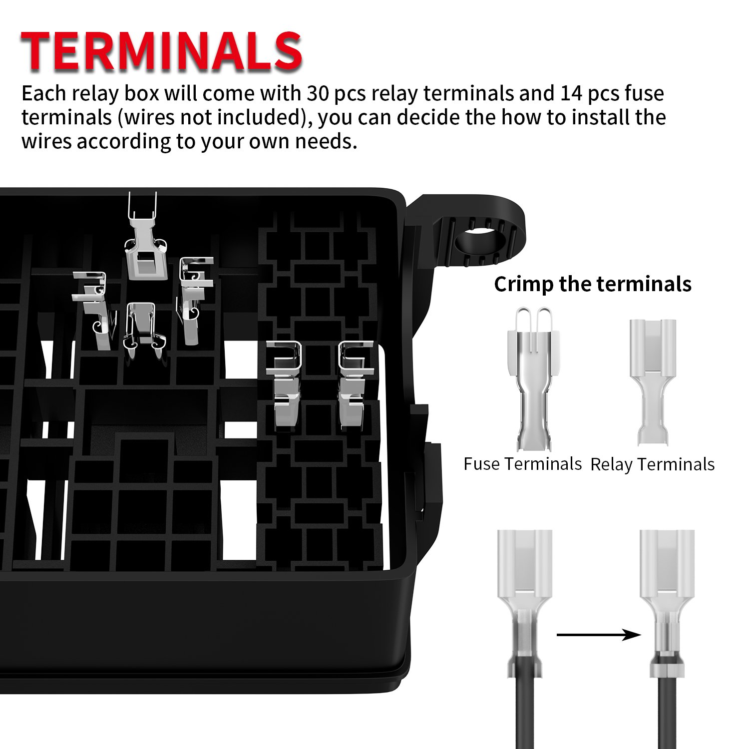 New Condition 12V Relay Block with 6 Slots Universal Fuse for Marine Auto Relays ATC/ATO Fuse Universal Relay Box Kit