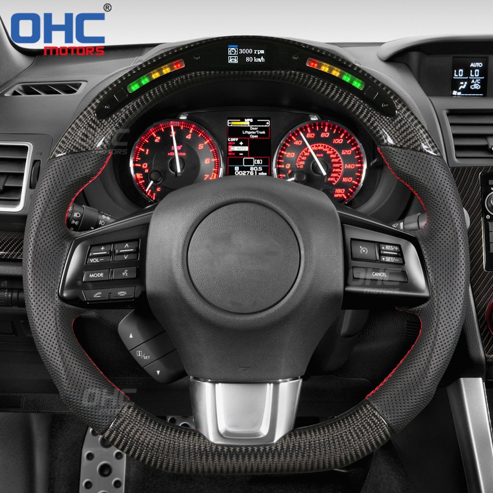 Custom retrofit Car Steering Wheel for 2017 subaru wrx steering wheel led carbon fiber ohc motors