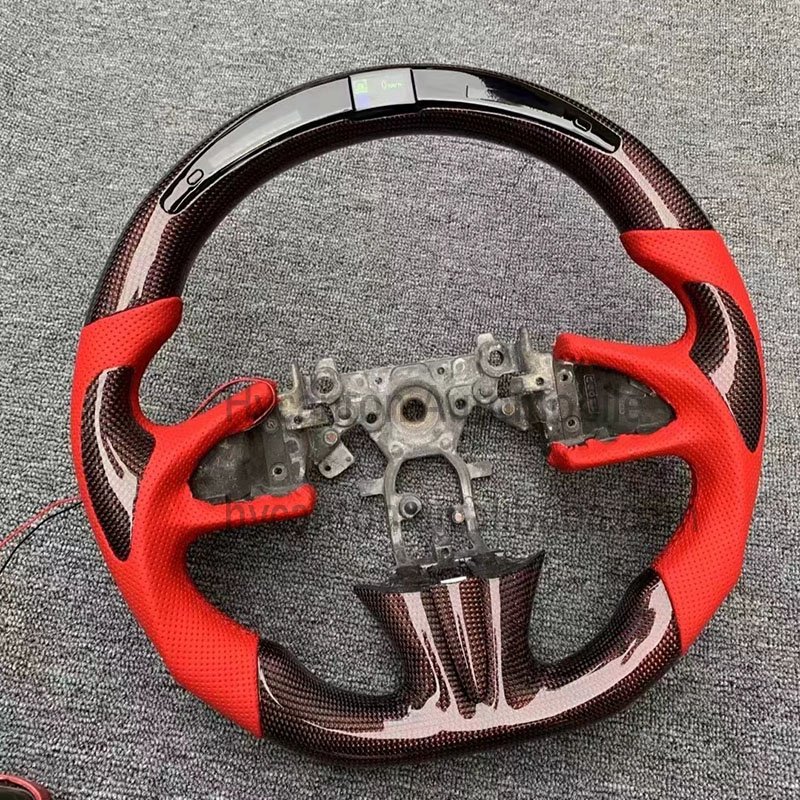 Modified Upgrades Red Leather Advanced carbon fiber LED q50 Steering Wheel For Infiniti Q50 Car Steering Wheels