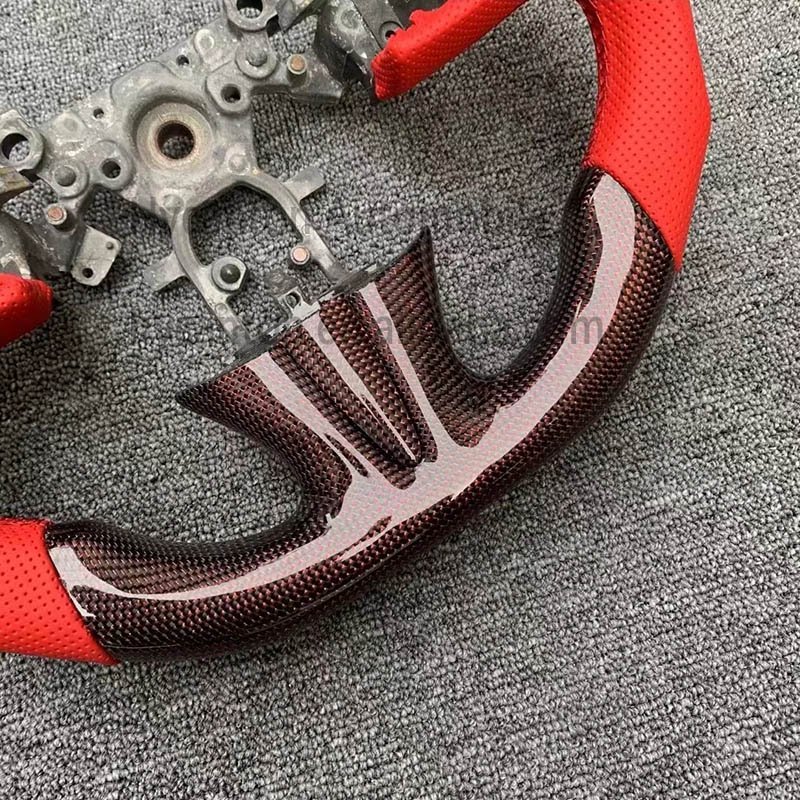 Modified Upgrades Red Leather Advanced carbon fiber LED q50 Steering Wheel For Infiniti Q50 Car Steering Wheels
