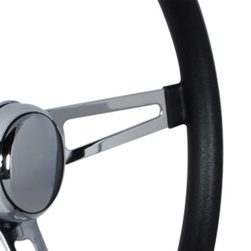 Universal 13.5'' Steering Wheel, 340mm Silver Chrome Spoke Classic Car vinyl leather Steering Wheel