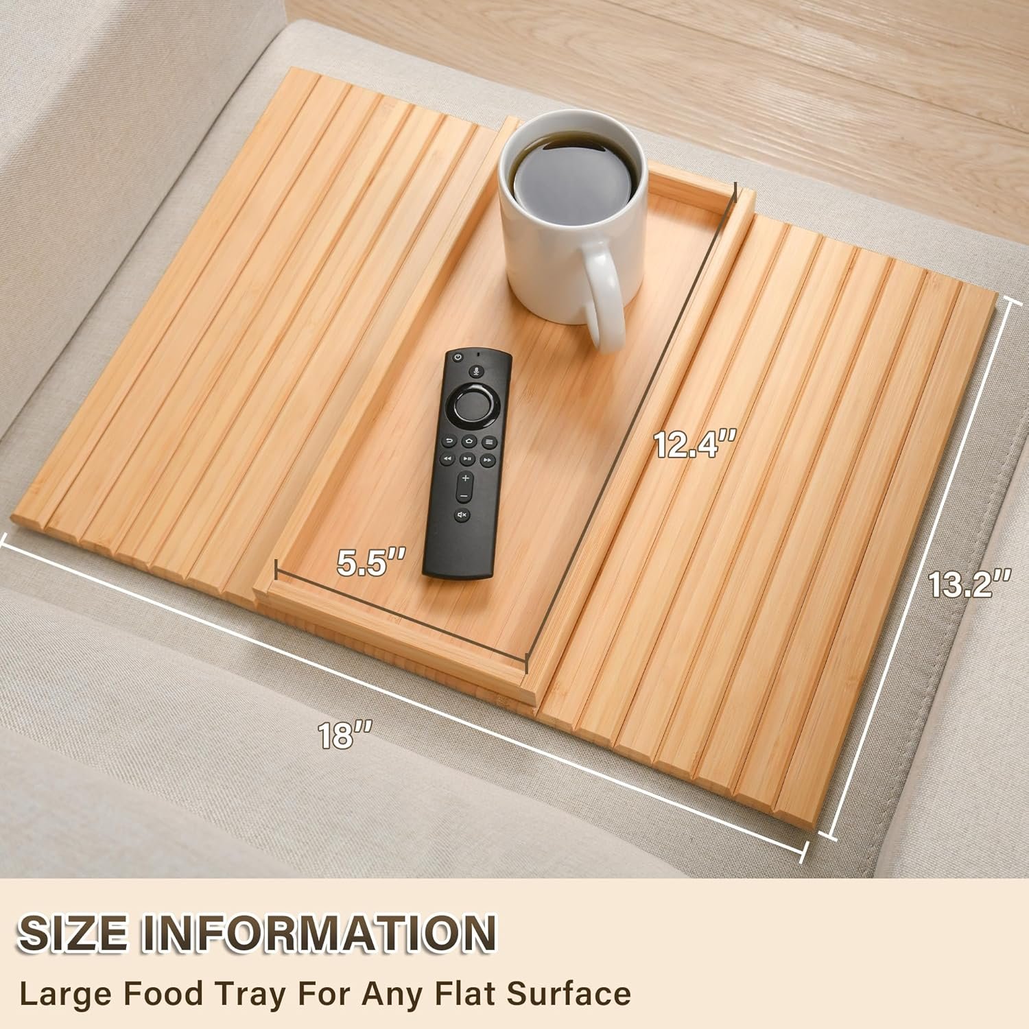 Foldable Bamboo Sofa Couch Arm Storage Tray Cup Holder Table Couch Arm Table Tray With Be Slide Detachable Tray Drinks Cup