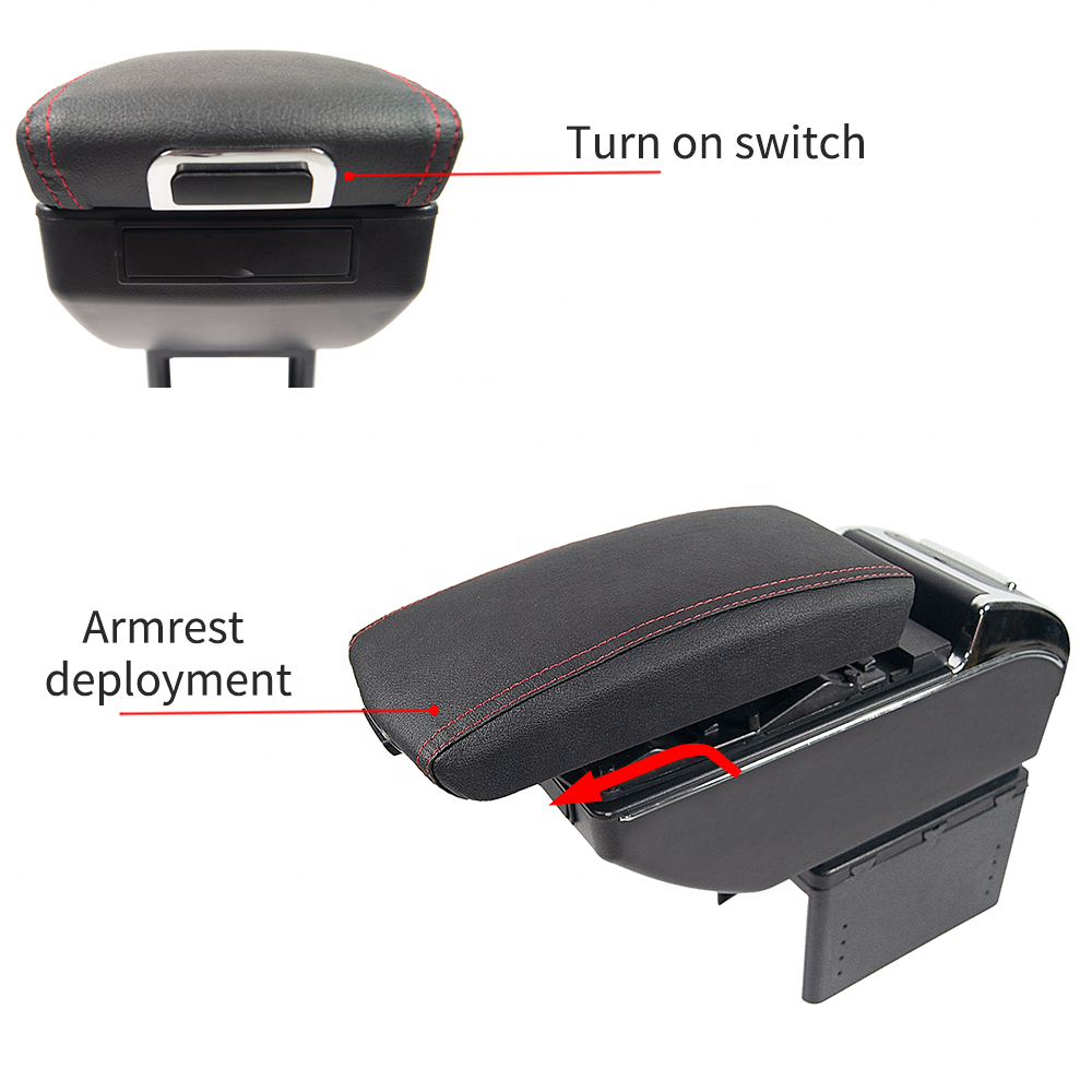 CARFU Car Interior Accessories Universal Car Armrest Organizer Multi Car Center Console Armrest Multi Consol Box