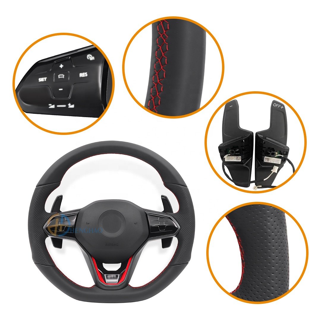 Custom Car Steering Wheel For Volkswagen Passat Golf 8 MK8 GTI Leather Steering Wheel