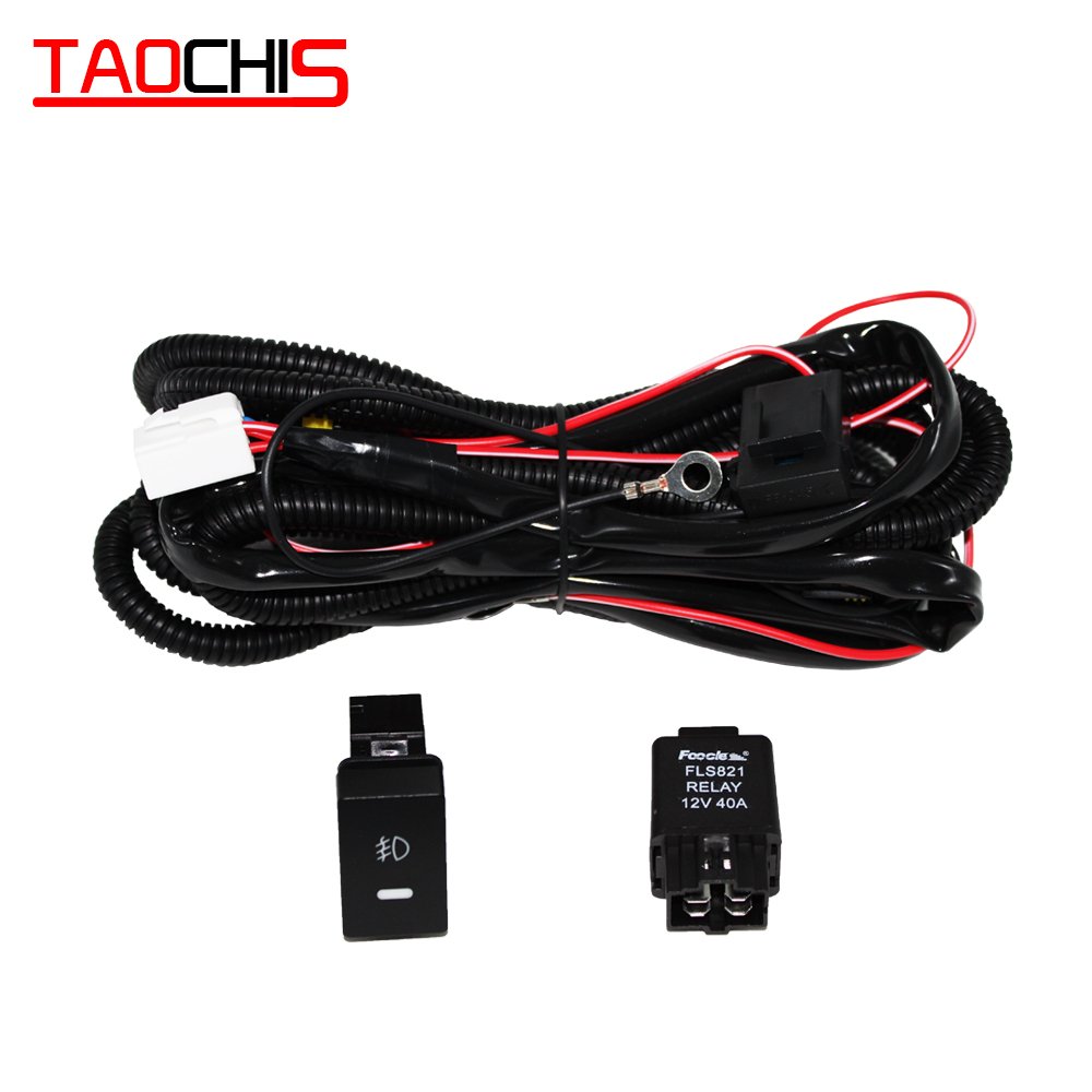 Car Fog Light Wiring Harness H11 Socket Wire + Switch with LED Indicators at Relay 40A for Ford Renault Citroen Peugeot