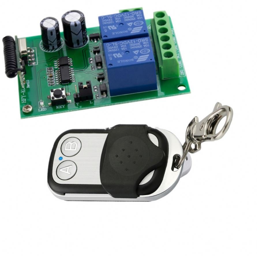 Auto Door 2 Buttons 2CH Fixed Code RF 100m Long Rang Transmitter Receiver