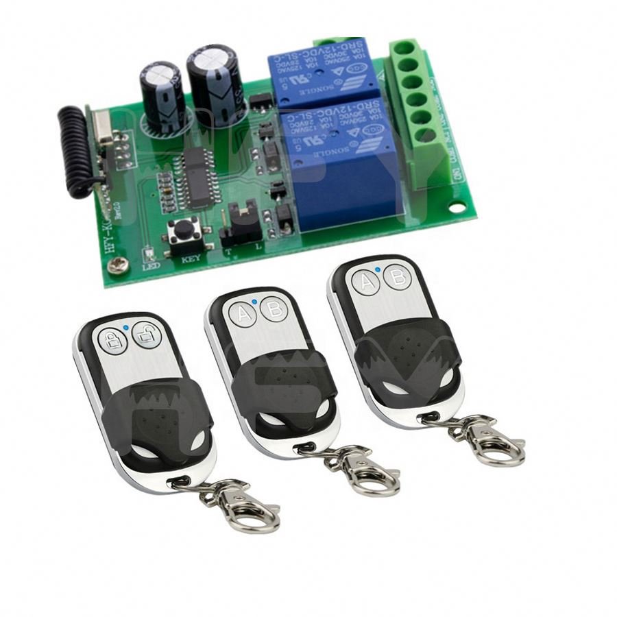 Auto Door 2 Buttons 2CH Fixed Code RF 100m Long Rang Transmitter Receiver