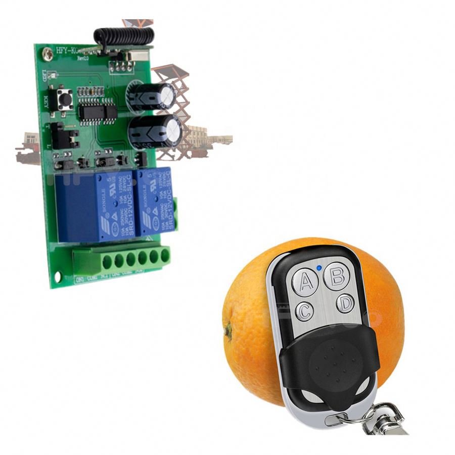 Auto Door 2 Buttons 2CH Fixed Code RF 100m Long Rang Transmitter Receiver