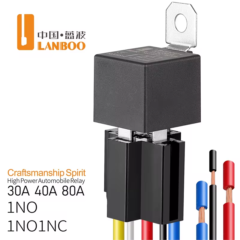 LANBOO 12V 24V Car Relay 4 Feet 5 Feet High Current 80A Waterproof Car Horn Start Headlight Modification