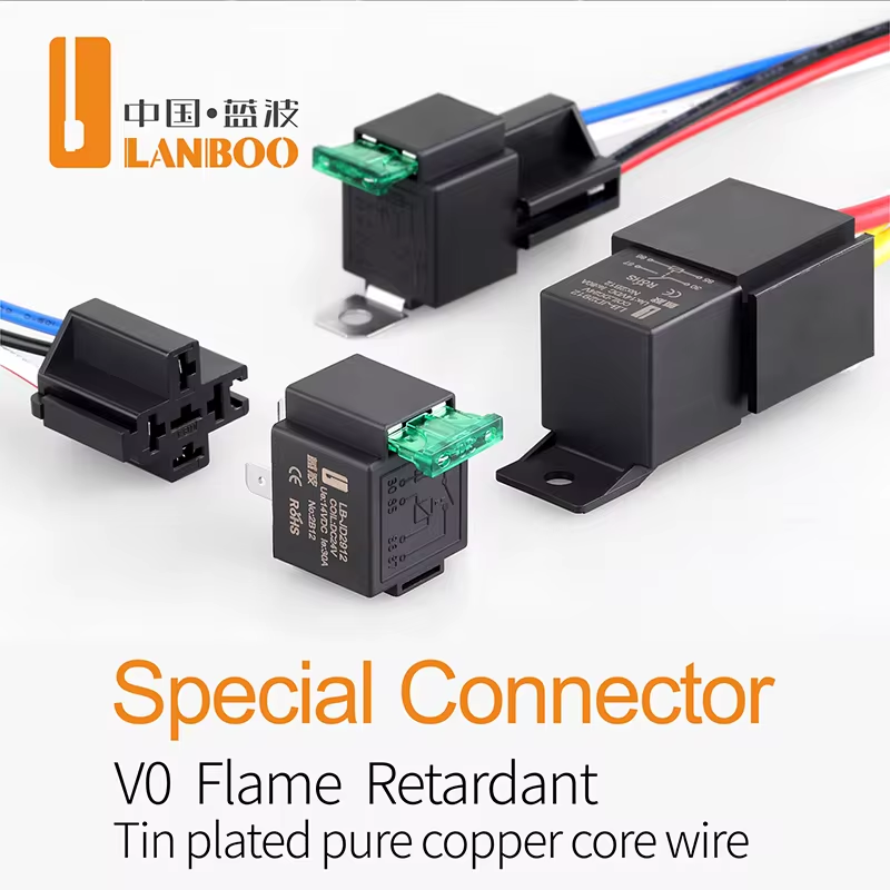 LANBOO 12V 24V Car Relay 4 Feet 5 Feet High Current 80A Waterproof Car Horn Start Headlight Modification