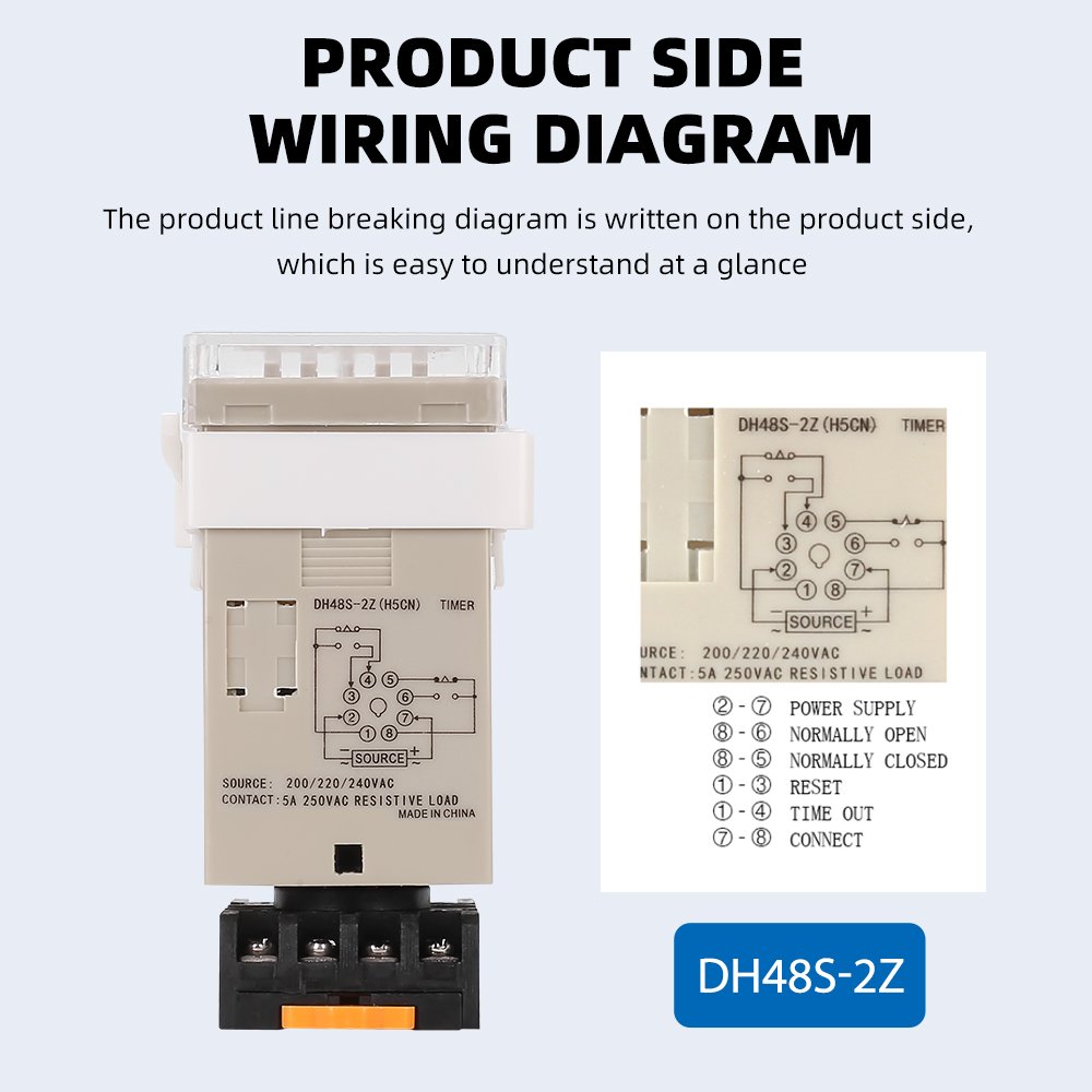 DH48S-2Z Delay SPDT Time Relay with Socket DH48S Series Delay Timer with Base AC 220V 110V AC/DC 24V 12V