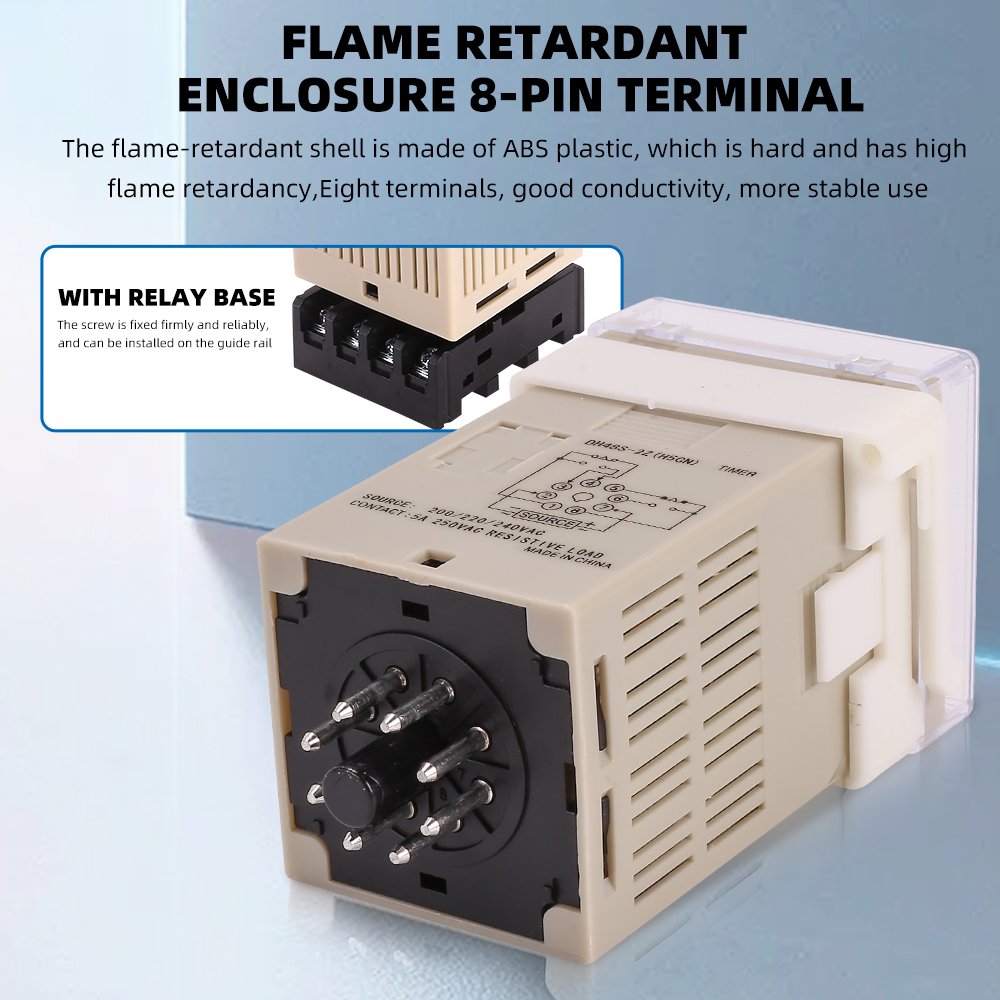 DH48S-2Z Delay SPDT Time Relay with Socket DH48S Series Delay Timer with Base AC 220V 110V AC/DC 24V 12V