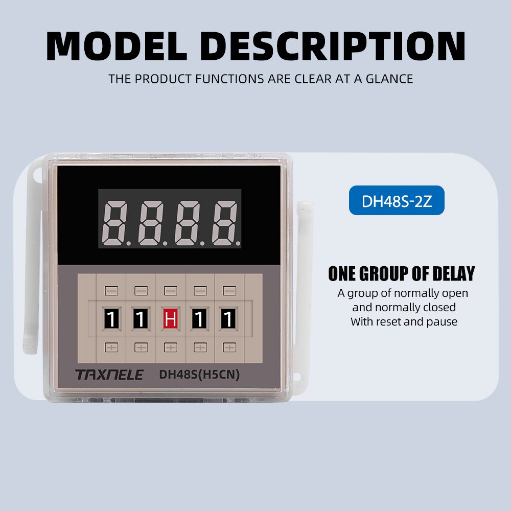 DH48S-2Z Delay SPDT Time Relay with Socket DH48S Series Delay Timer with Base AC 220V 110V AC/DC 24V 12V