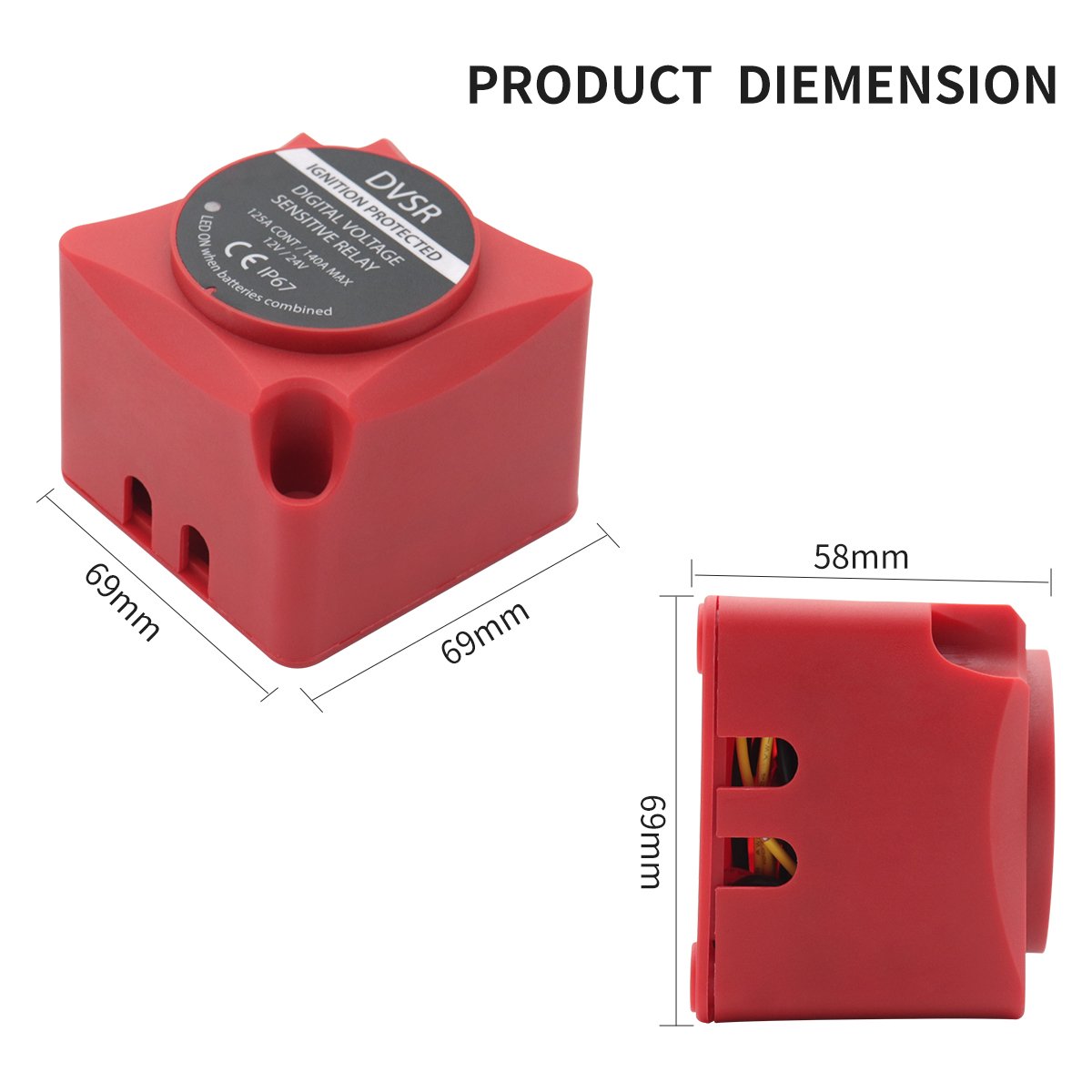 12V 24V Miniature Dual Battery System DVSR Kit Digital Voltage Sensitive Relay for Marine Boat Vessel RV Auto Protection