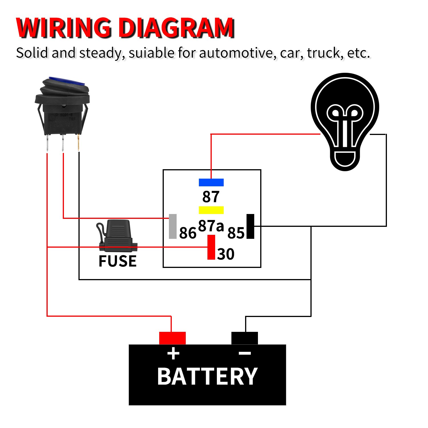 Waterproof 12V 40A Pre-Wired Relay 5 Pin SPDT Auto Relays Plug Connector With Harness Set for Automotive Car Horn
