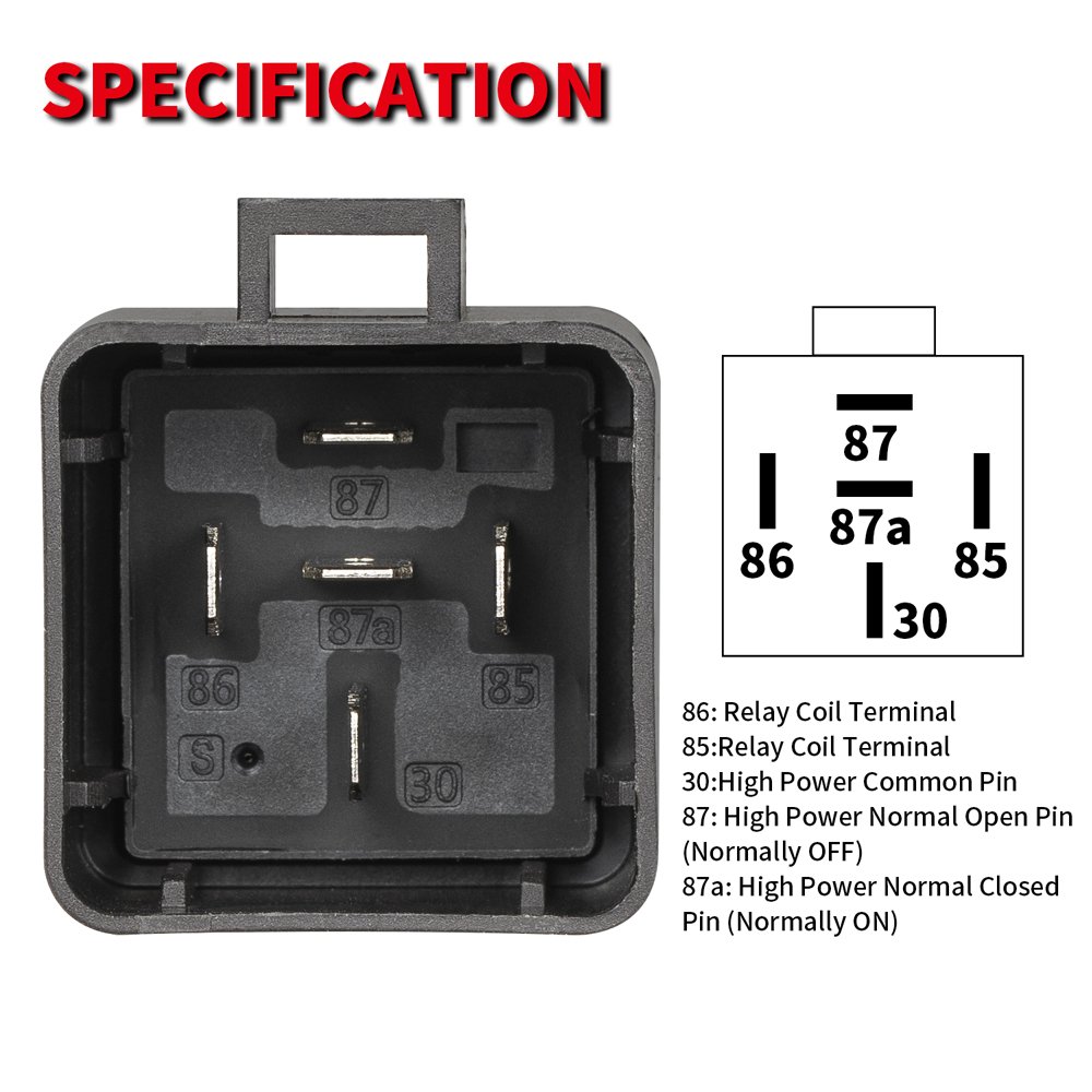 Waterproof 12V 40A Pre-Wired Relay 5 Pin SPDT Auto Relays Plug Connector With Harness Set for Automotive Car Horn