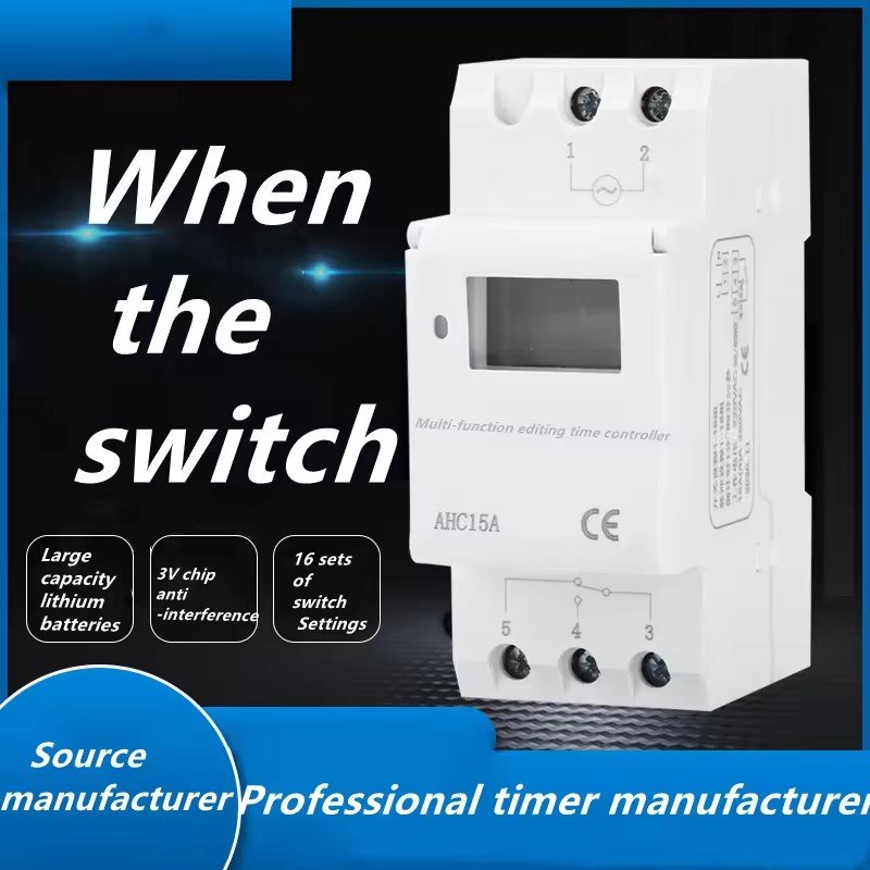 AHC15A Digital Lcd Display Programmable 220V 240V 20A 16A Daily Weekly Monthly Automatic on off Timer Relay Switch for Light