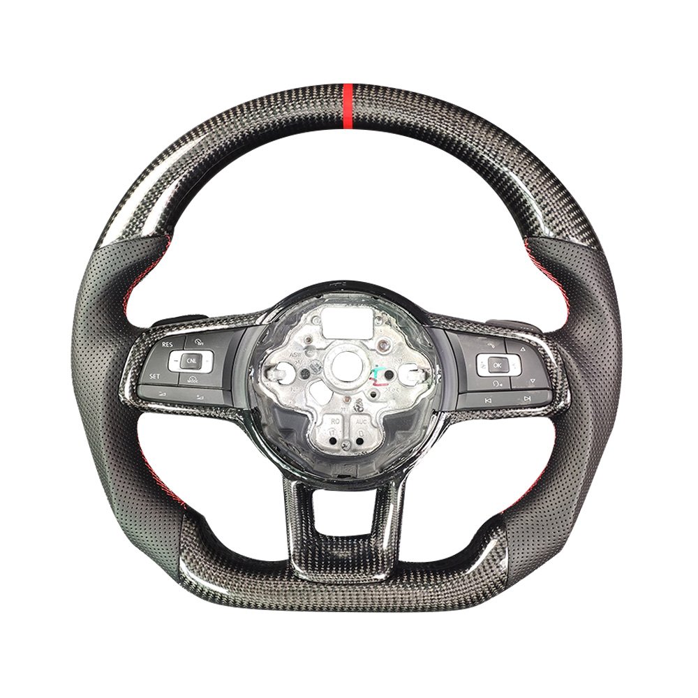 Volante de fibra de carbono para Volkswagen Golf 6 golf7 MK6 MK5 MK7 Scirocco R Passat GTI