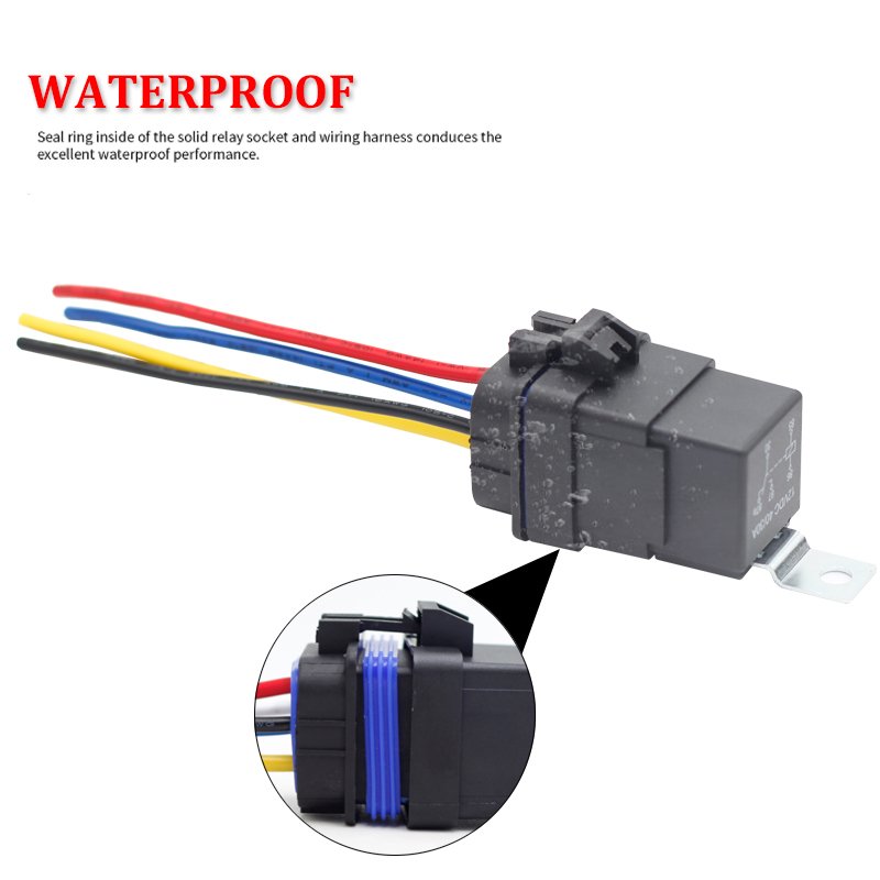 Waterproof 12V 40A Heavy Duty 14AWG SPDT 5 Pin Auto Relay