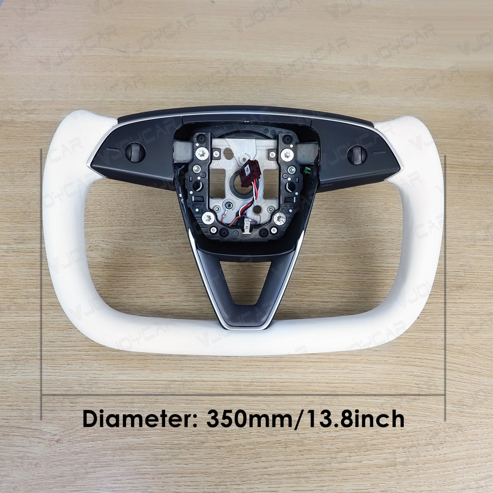 Vjoycar Car Modification Accessories for Tesla Model 3 Highland Yoke Steering Wheel Nappa Leather 360 Degrees Steering Wheels