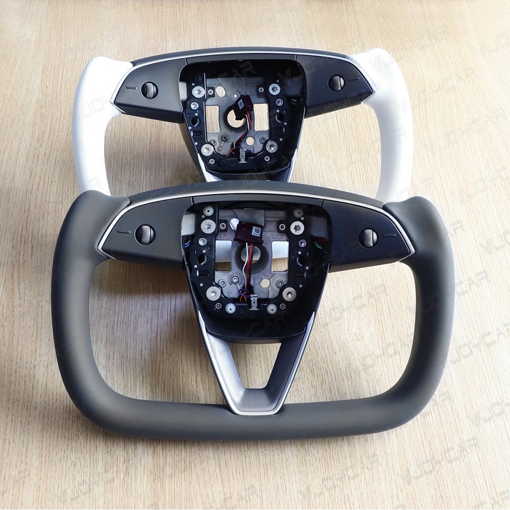 Vjoycar Car Modification Accessories for Tesla Model 3 Highland Yoke Steering Wheel Nappa Leather 360 Degrees Steering Wheels