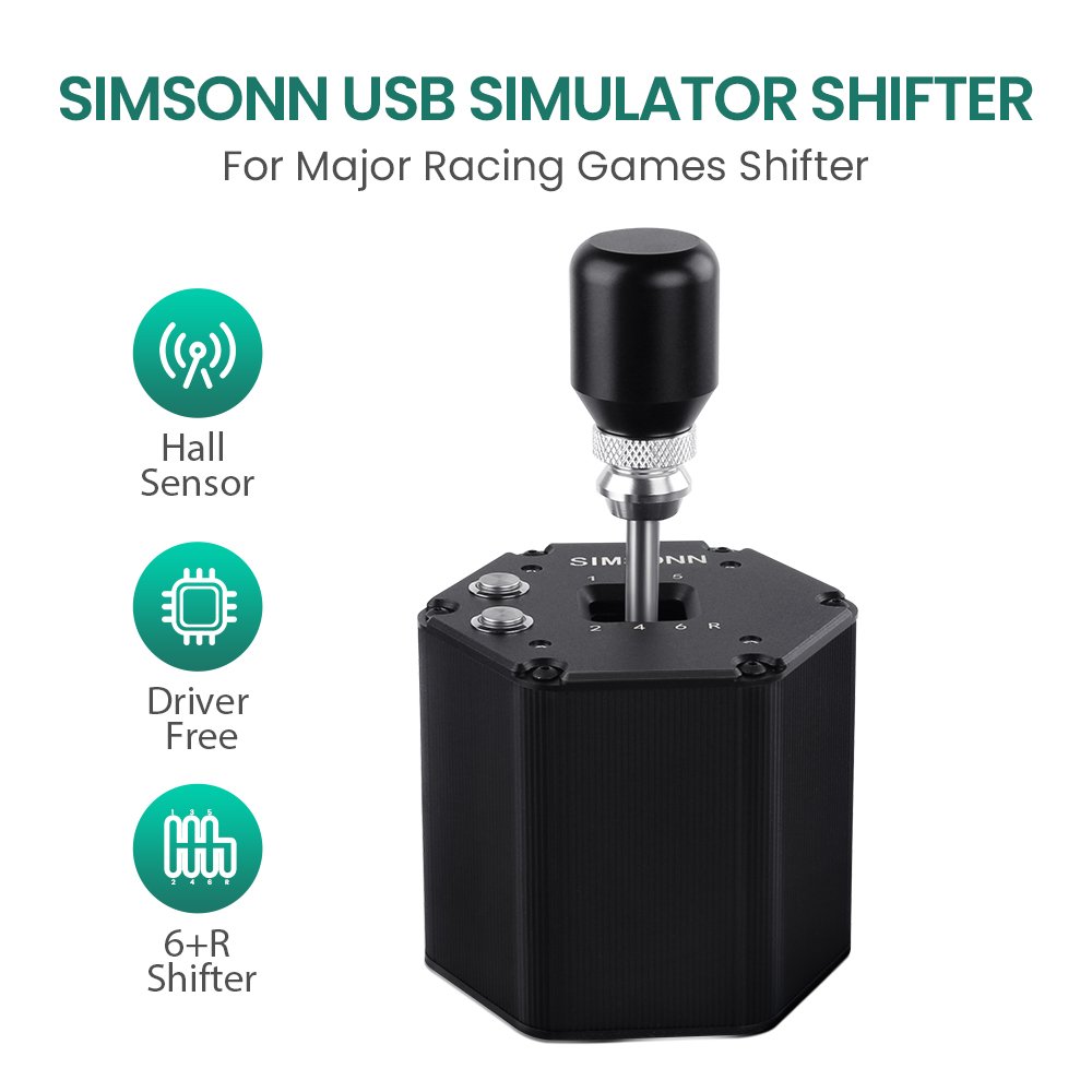 SIMSONN high quality Logitech 6 Speed Gaming Driving Force Shifter sim racing shifter For G29 sim Racing simulator car