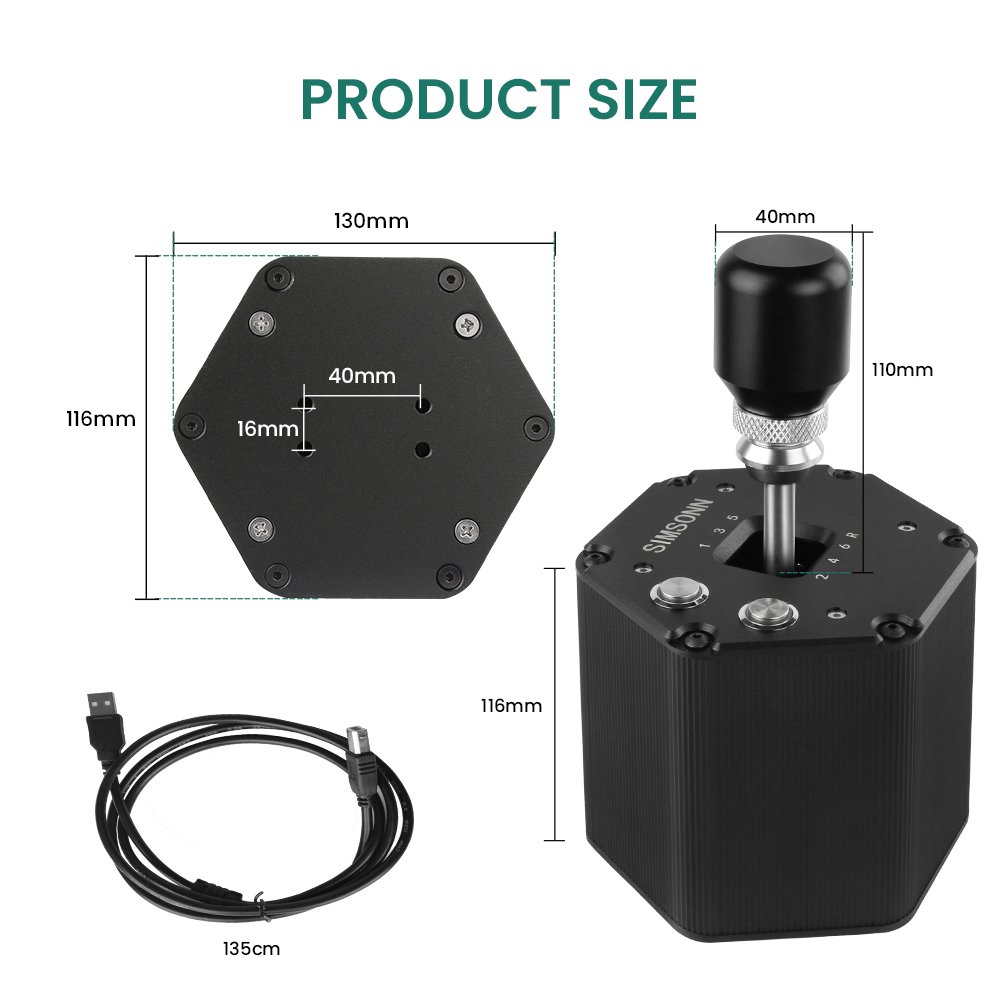 SIMSONN high quality Logitech 6 Speed Gaming Driving Force Shifter sim racing shifter For G29 sim Racing simulator car