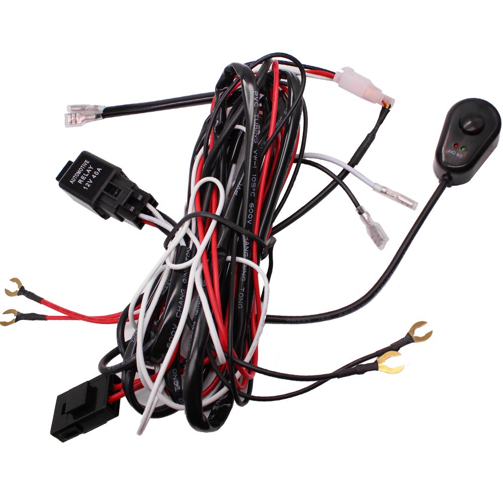 SUV Car LED Light Bar Wires 2.5M 12v 24v 40A Cable Wiring Harnesses Relay Loom Cable Kit Fuse for Auto Driving Offload Work Lamp