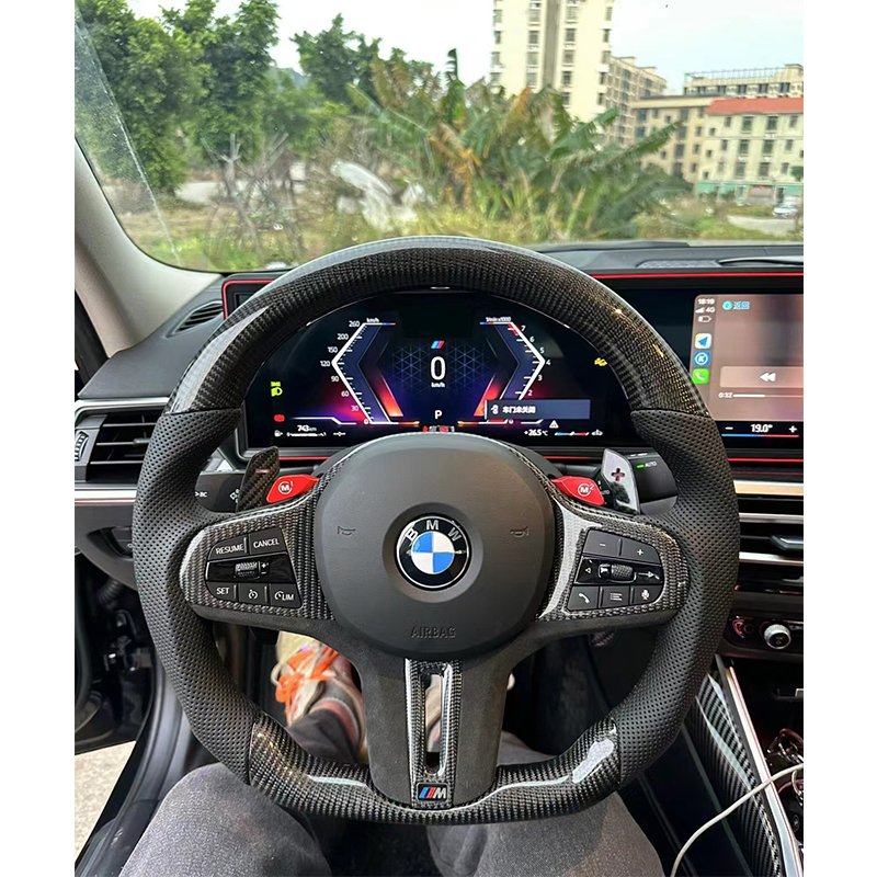 Racing Car Steering Wheel carbon fiber Suede steering wheel For Bmw series 1-7 X1 X2 X3 F8x E36 E46 E70 F46 F52 F80