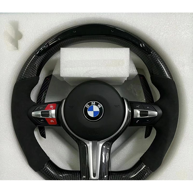 Racing Car Steering Wheel carbon fiber Suede steering wheel For Bmw series 1-7 X1 X2 X3 F8x E36 E46 E70 F46 F52 F80