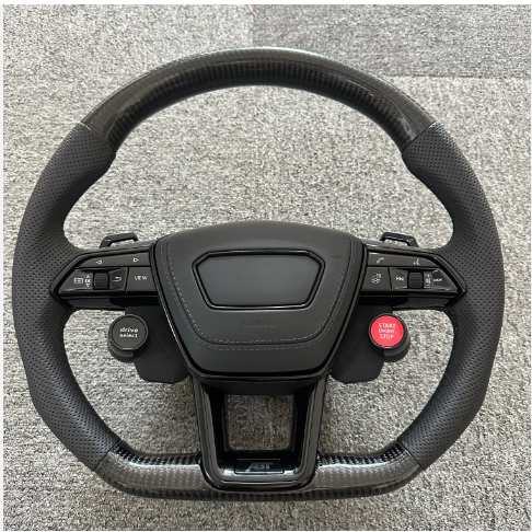 New Product Auto Parts Custom Color Carbon Fiber Leather Upgrade RS Style Steering Wheel Fit for Audi All Model