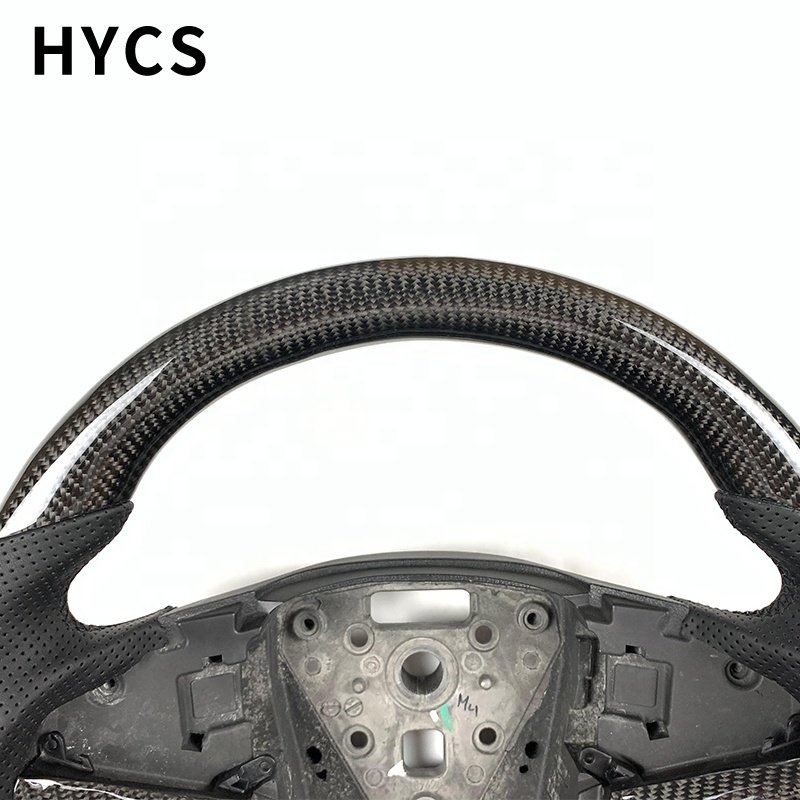 Custom car interior carbon fiber steering wheel covered with leather perforated for Chevrolet Malibu Cruze Camaro