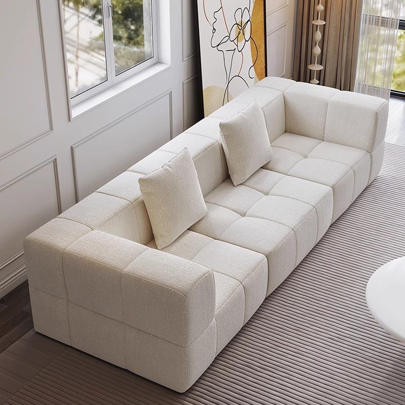 Modern Cream Vacuum Sponge Sectional Couch Inflatable sealed Compressed Modular Corner Sofa Living Room Furniture Packing in Box