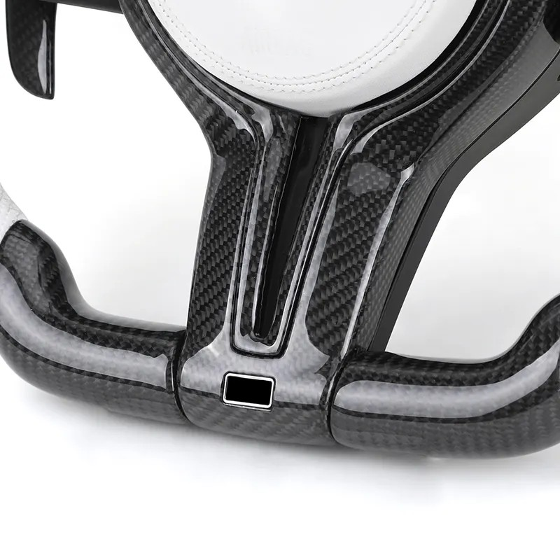 With Carbon Trim Shift Paddle Whit Leather M Sport Steering Wheel for BMW F10 F11 F20 F22 F30 F32 F80 M3 F82 F90 M5 X6 E71 E90