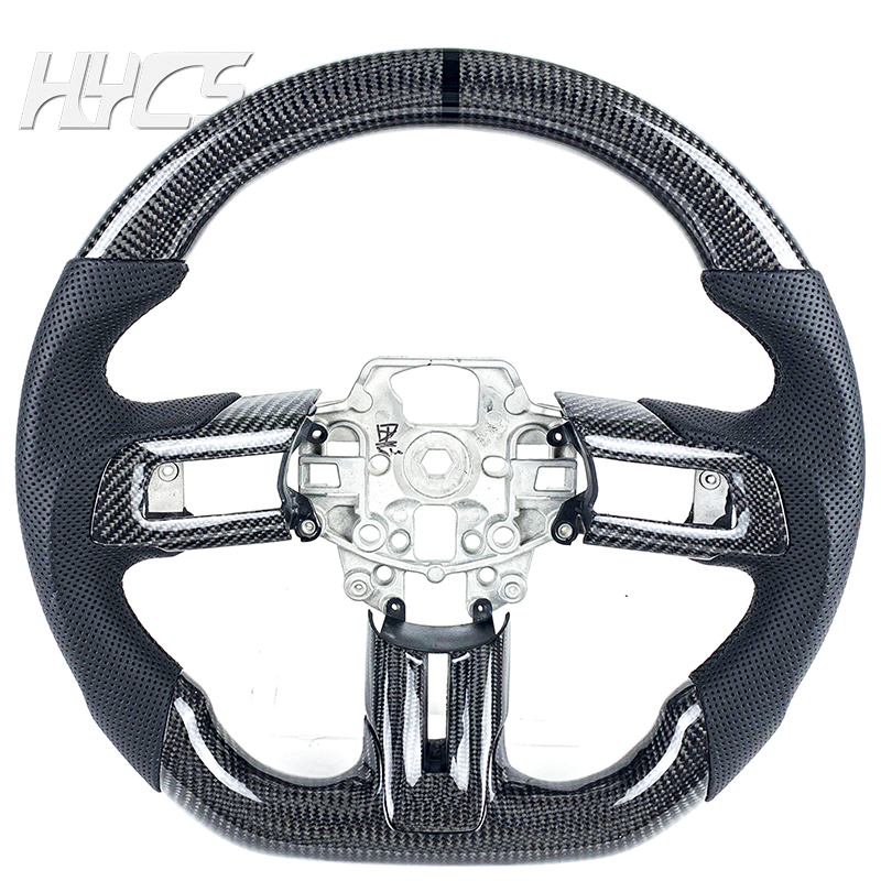 Car interior accessories carbon fiber steering wheel for Ford Mustang GT Shelby GT500 GT350 2015 -2022