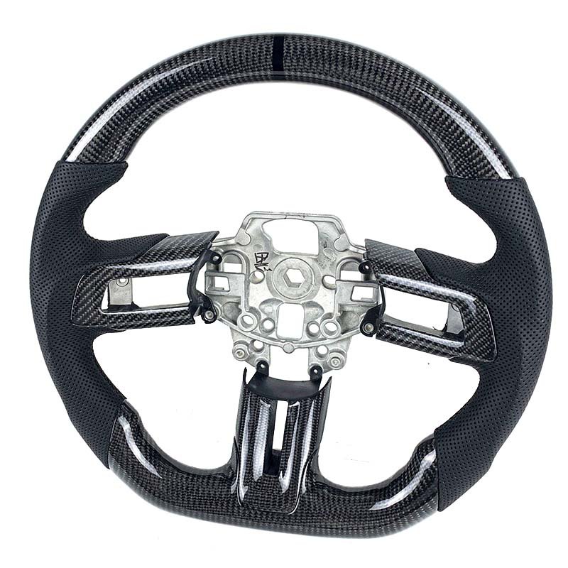 Car interior accessories carbon fiber steering wheel for Ford Mustang GT Shelby GT500 GT350 2015 -2022