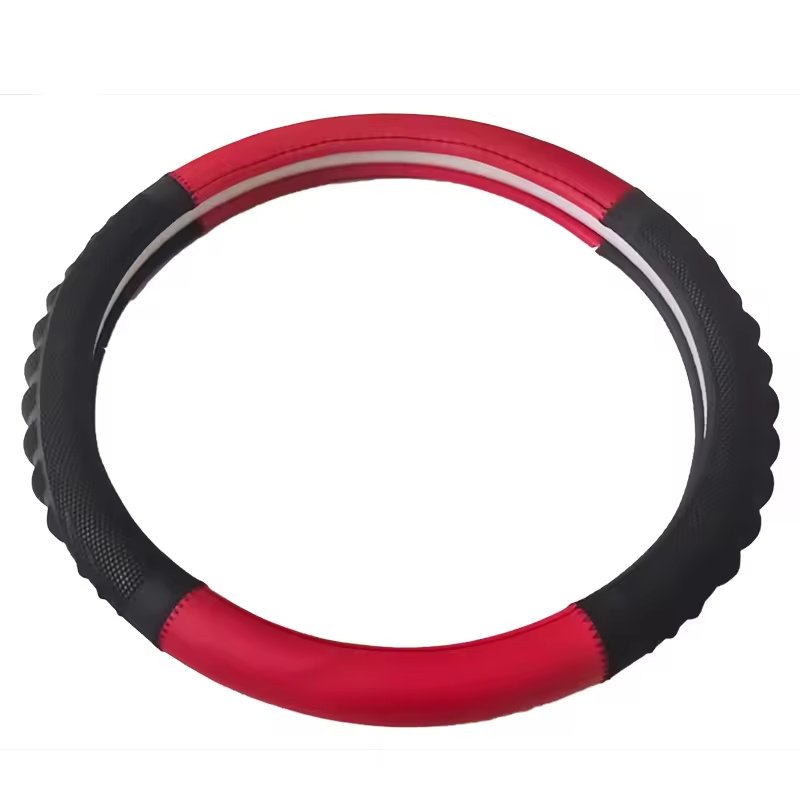 2024 Hot Sale Universal Sports-Style Leather Car Steering Wheel Cover Customized Breathable Anti-Slip Car Accessories