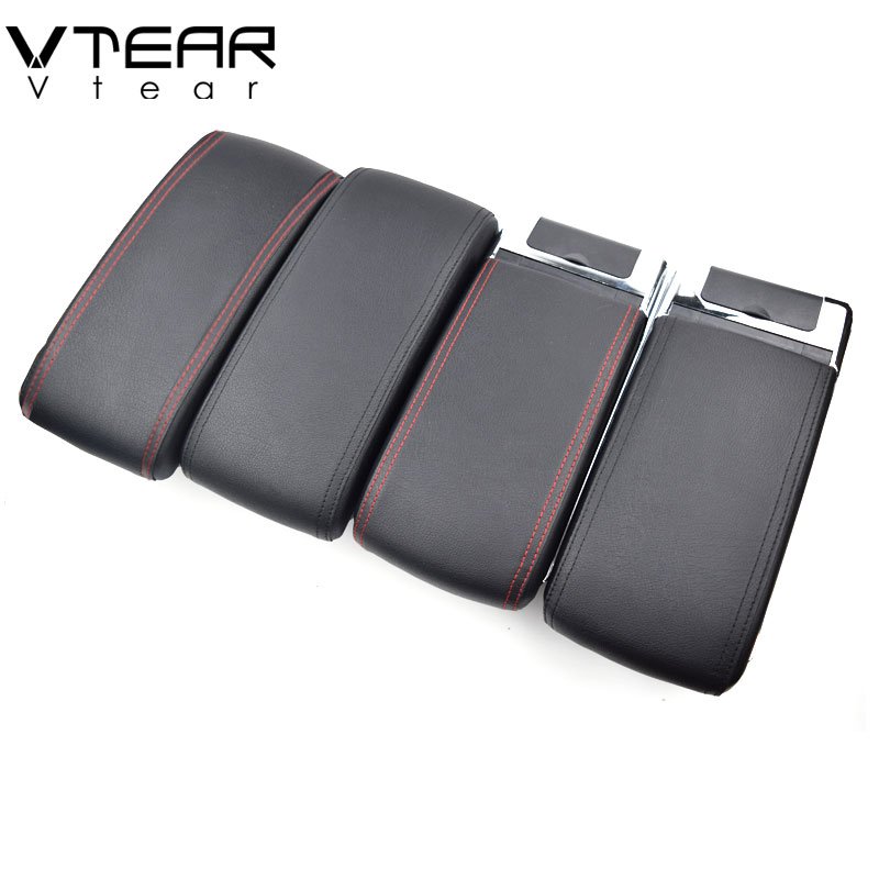 Vtear for Hyundai I20 Armrest Leather USB Interface Storage Box Red Thread Car-styling Interior ABS Arm Rest Accessories 09-15