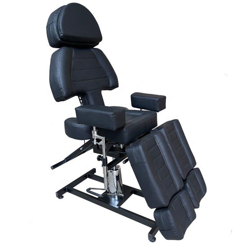 Wholesale Multi-Functional Tattoo Chair with Rotating Armrest Semi-Permanent High Quality Comfortable Leather Tattoo Bed