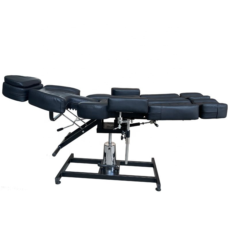 Wholesale Multi-Functional Tattoo Chair with Rotating Armrest Semi-Permanent High Quality Comfortable Leather Tattoo Bed