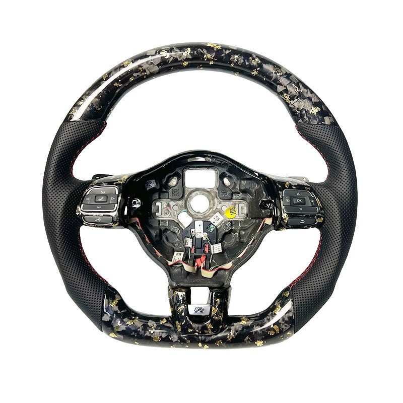 Gold Forged Carbon Custom Sports Car For Volkswagen VW Golf MK6 Carbon fiber steering wheel