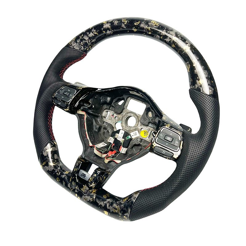 Gold Forged Carbon Custom Sports Car For Volkswagen VW Golf MK6 Carbon fiber steering wheel