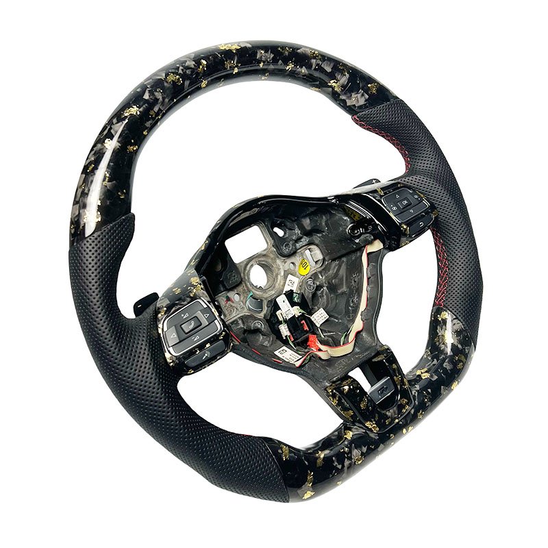 Gold Forged Carbon Custom Sports Car For Volkswagen VW Golf MK6 Carbon fiber steering wheel